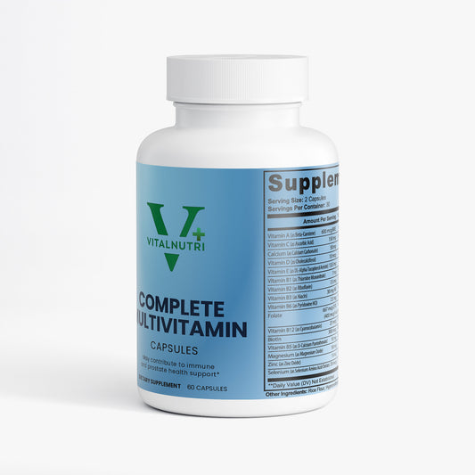 Vitalnutri complete multivitamin bottle on a white background